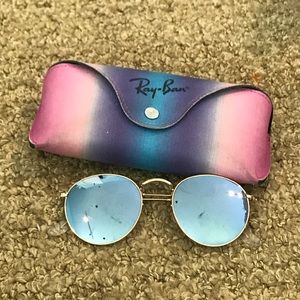 Ray Ban blue mirror round sunglasses